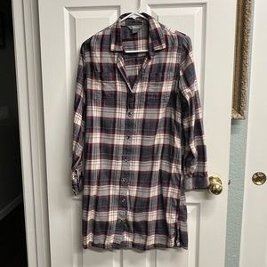 Plaid shirt dress or tunic women’s size 4